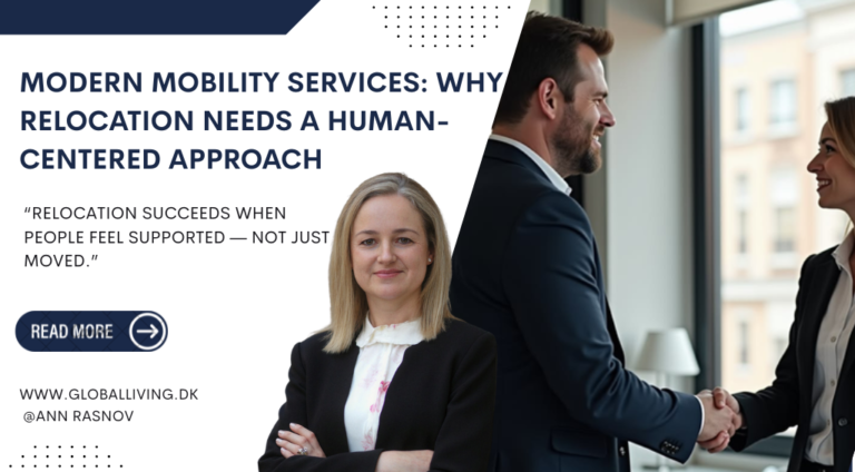 Business professionals shaking hands during relocation process representing human-centered global mobility services and expat support